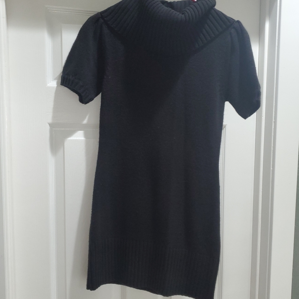 Short black sweater dress